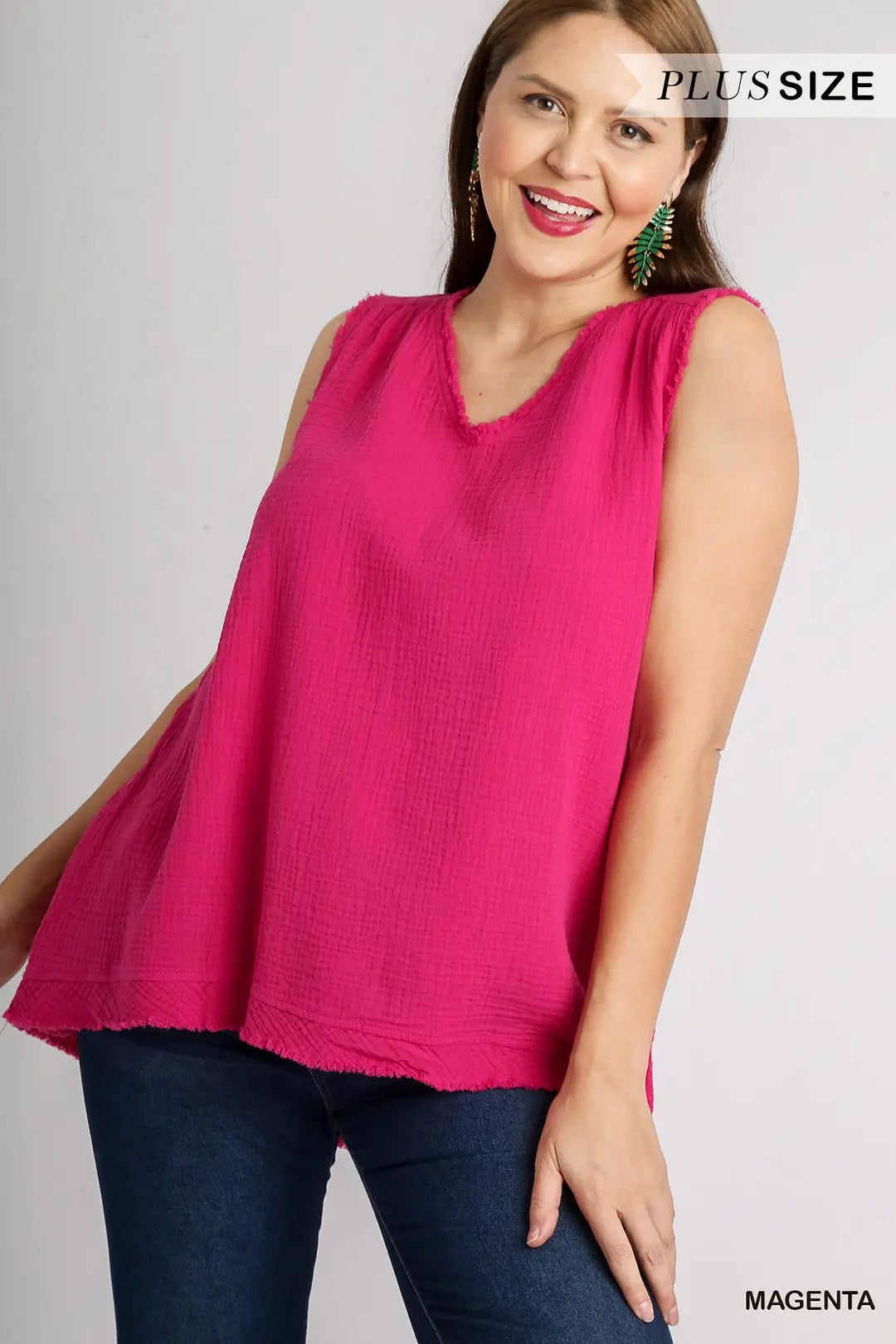 Raw Edge Sleeveless Top
