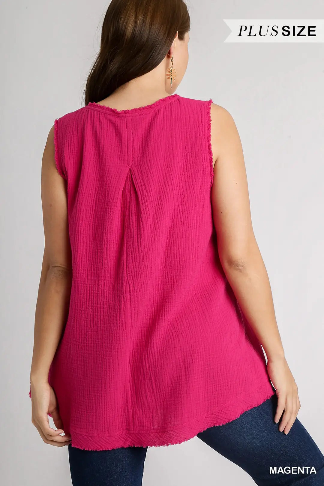 Raw Edge Sleeveless Top