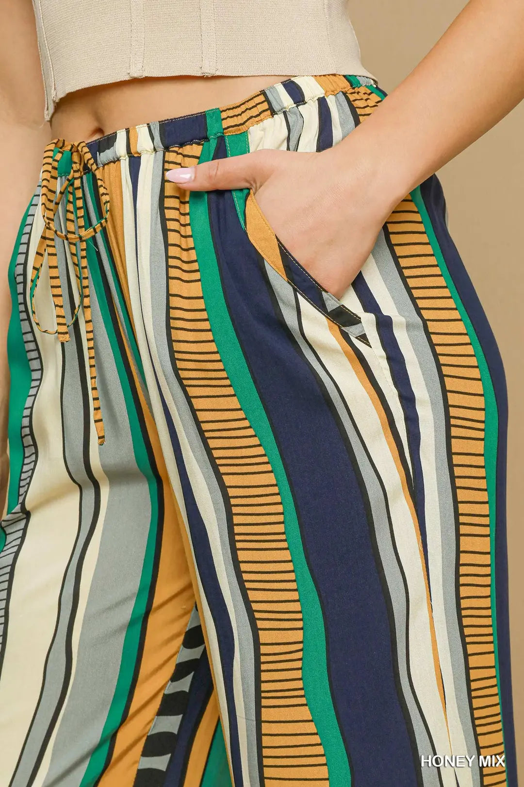 Wide Leg Abstract Print Pants