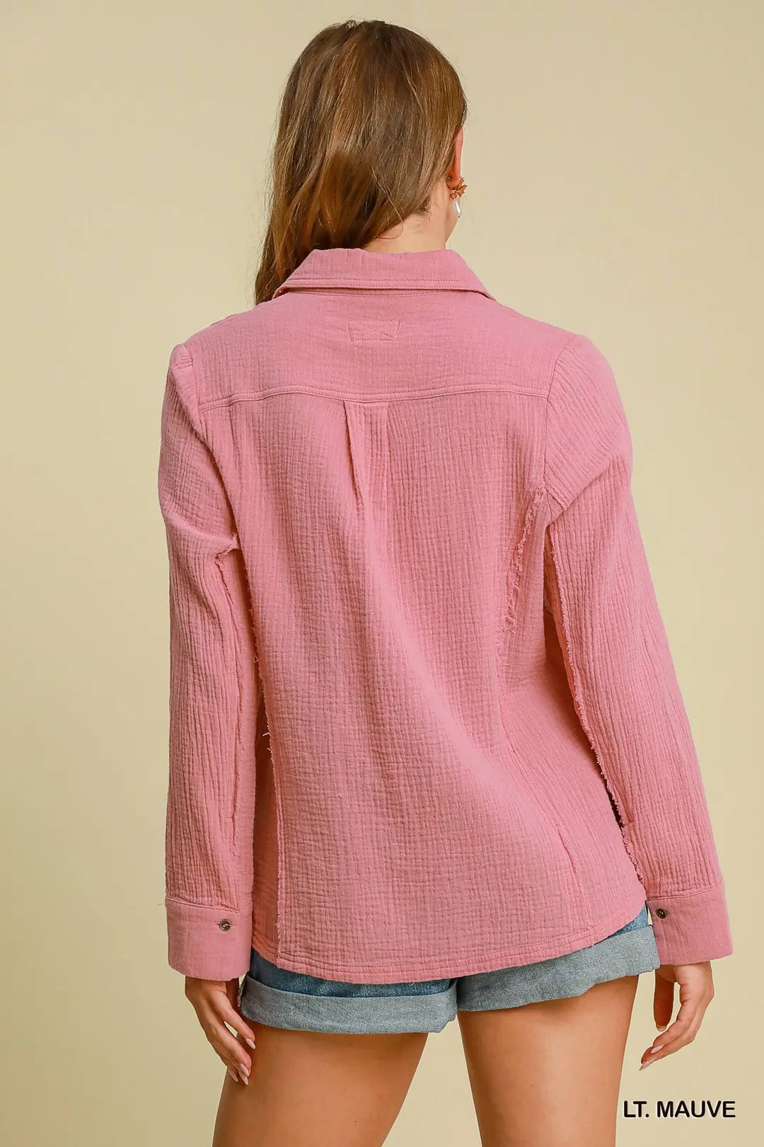 Washed Cotton Gauze Button Down Shirt