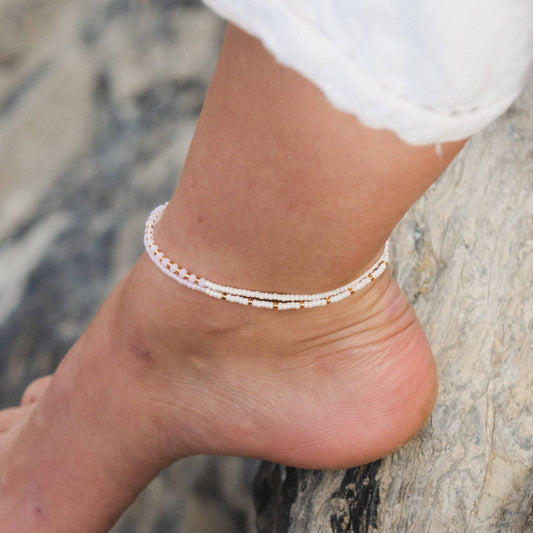 Monte Carlo Anklet, Surfer Jewelry,Beaded Anklet by Koh Surf