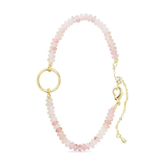 Gold Stone with Charm Clasp Bracelet