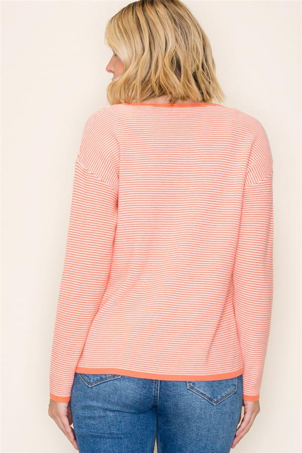 Waffle Pinstriped Sweater