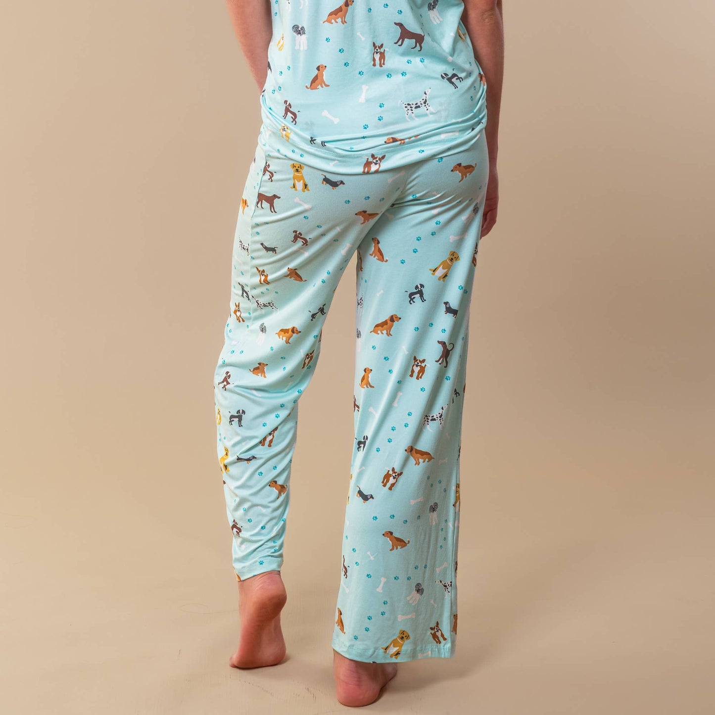 Bark At The Park Pajama Pants | Blue Puppy Dog PJ Bottoms