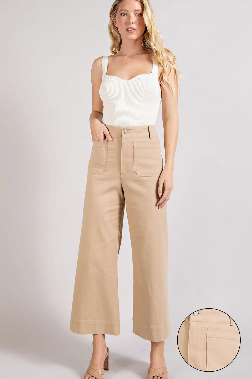 Soft Washed Wide Leg Pants Plus