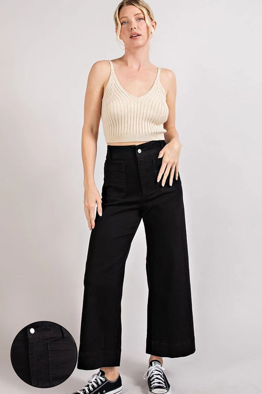 Soft Washed Wide Leg Pants Plus