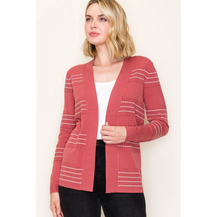 Stitch Striped Sweater Cardigan