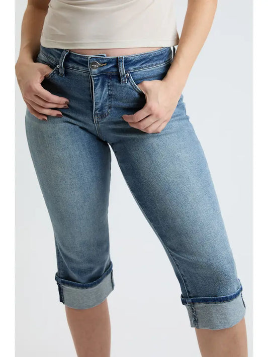 Mid Rise Premium Stretch Essential Cuff Capri