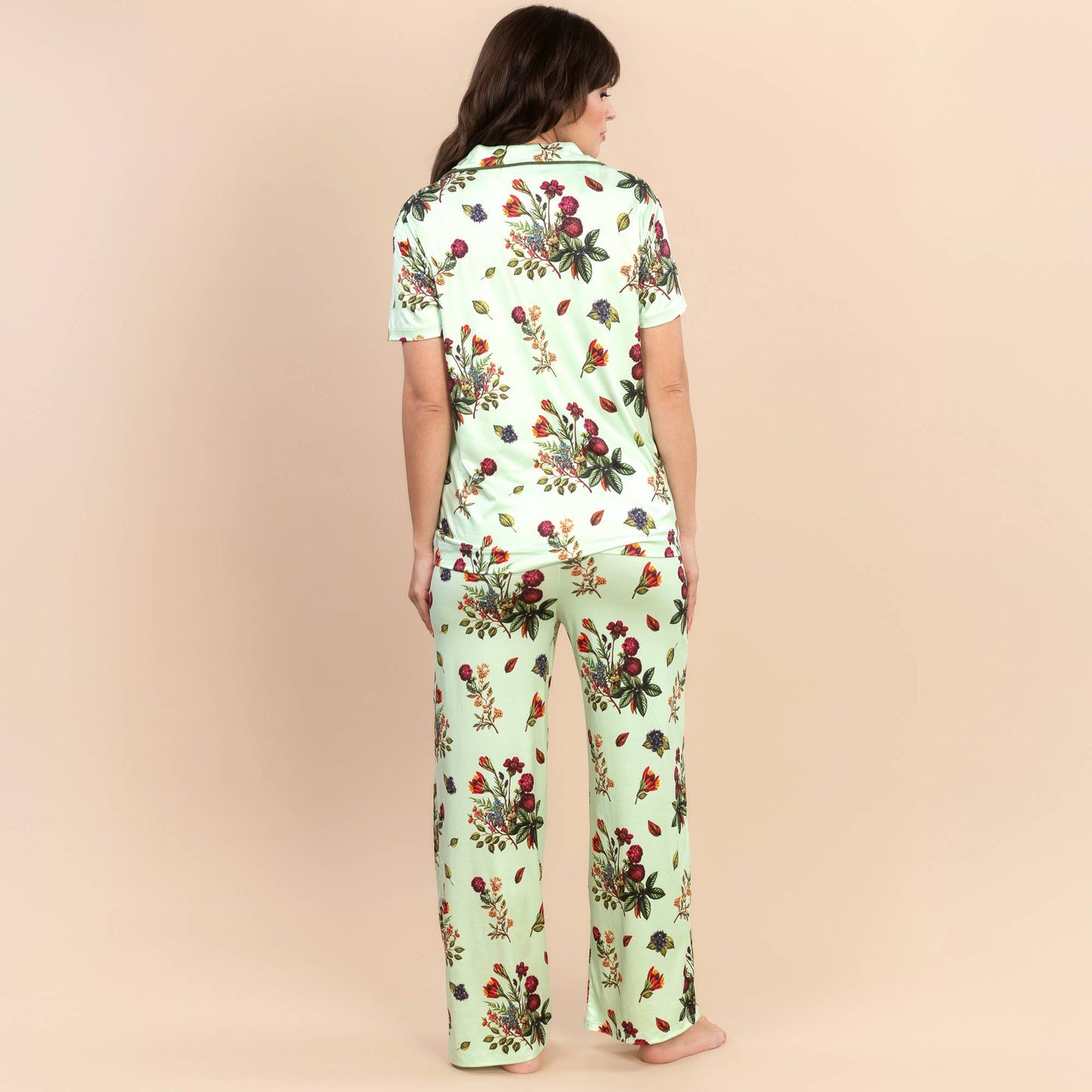 Secret Garden Pajama Pants | Soft Green Floral PJ Bottoms