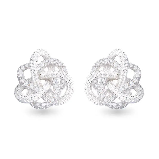Cz Twisted Knot Earrings