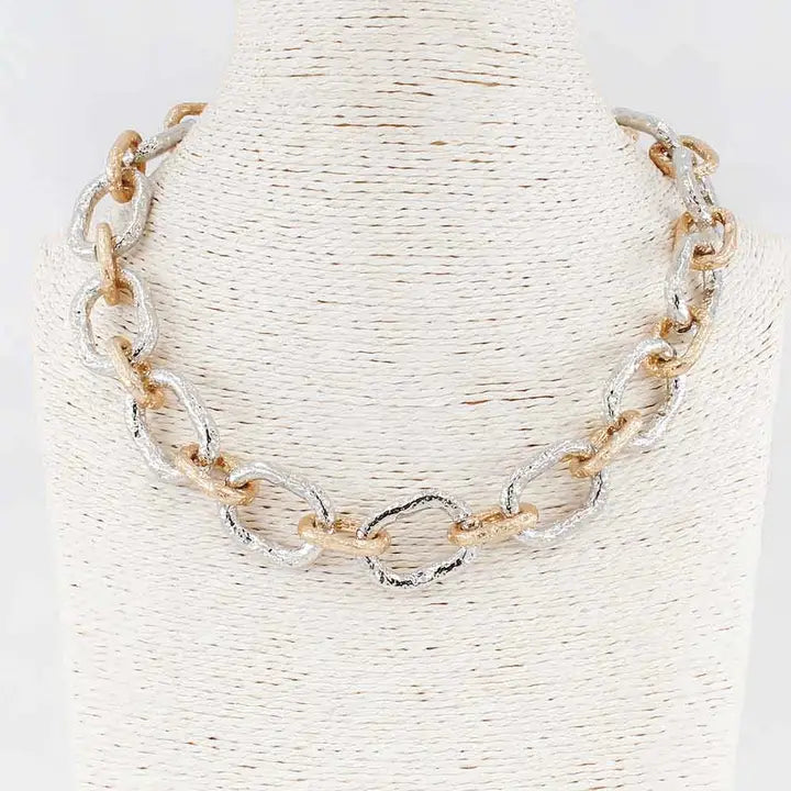 Chunky Textured Chain Link Necklace