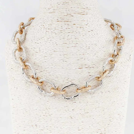 Chunky Textured Chain Link Necklace