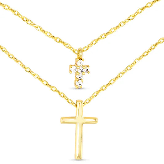 Double Cross Necklace