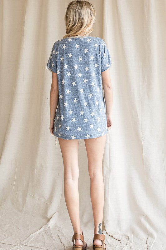 Stars Stripe and Lace Top