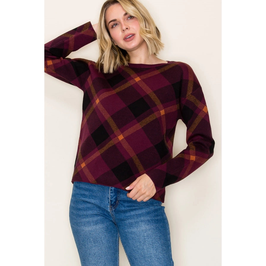Checker Jacquard Sweater