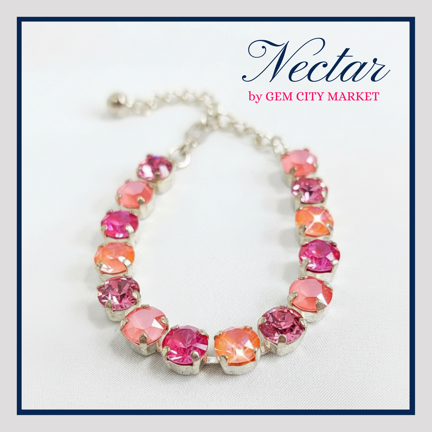Crystal Bracelet - Pink Citrus B001