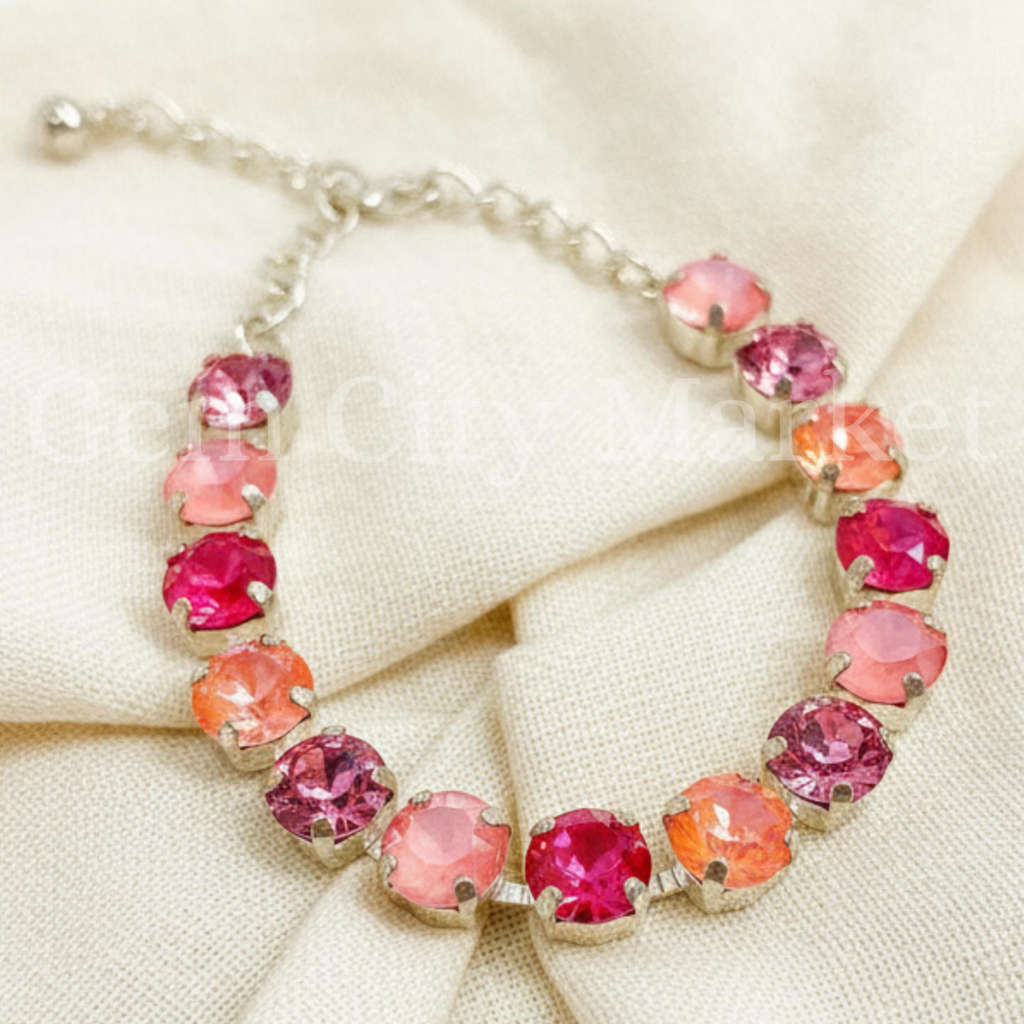 Crystal Bracelet - Pink Citrus B001