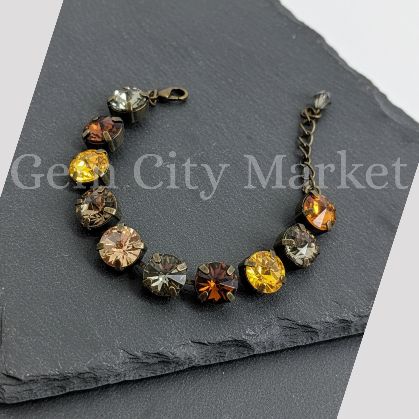 Crystal Bracelet - Dark Honey B007