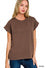 Round Neck Folded Short Sleeve T-shirt