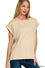 Round Neck Folded Short Sleeve T-shirt