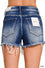Zenana Dark Wash Frayed Denim Shorts