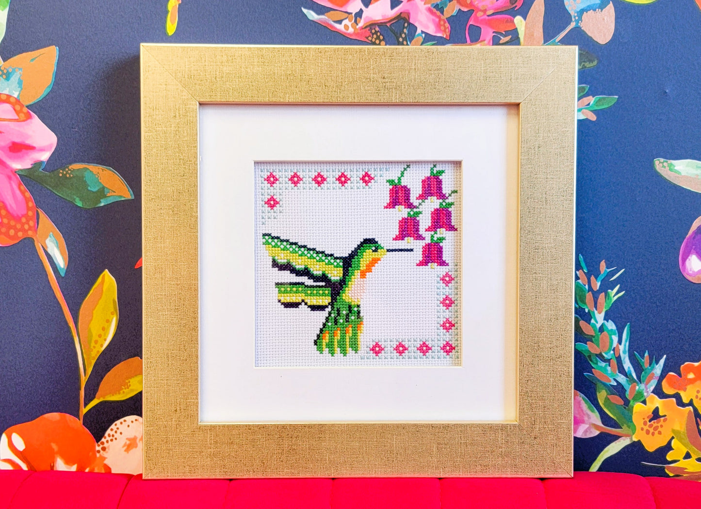 Cross Stitch Kit - Green Hummingbird