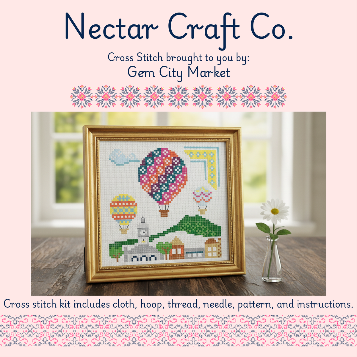Cross Stitch Kit - Downtown Balloon