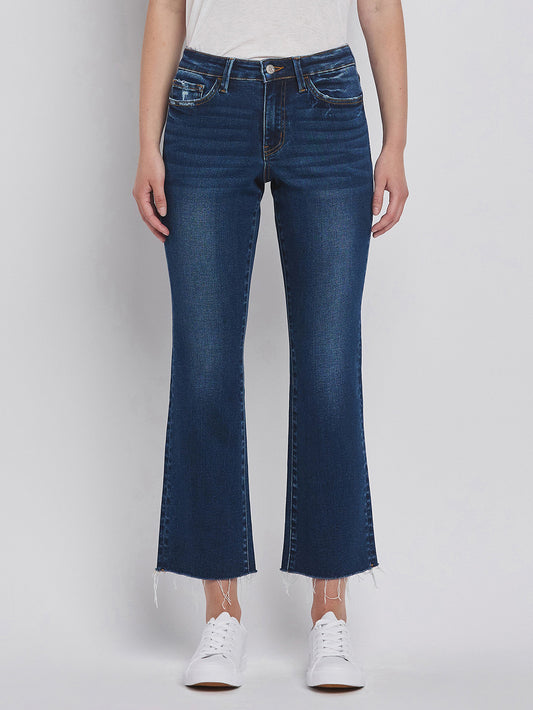 HIGH RISE MINI BOOTCUT JEANS