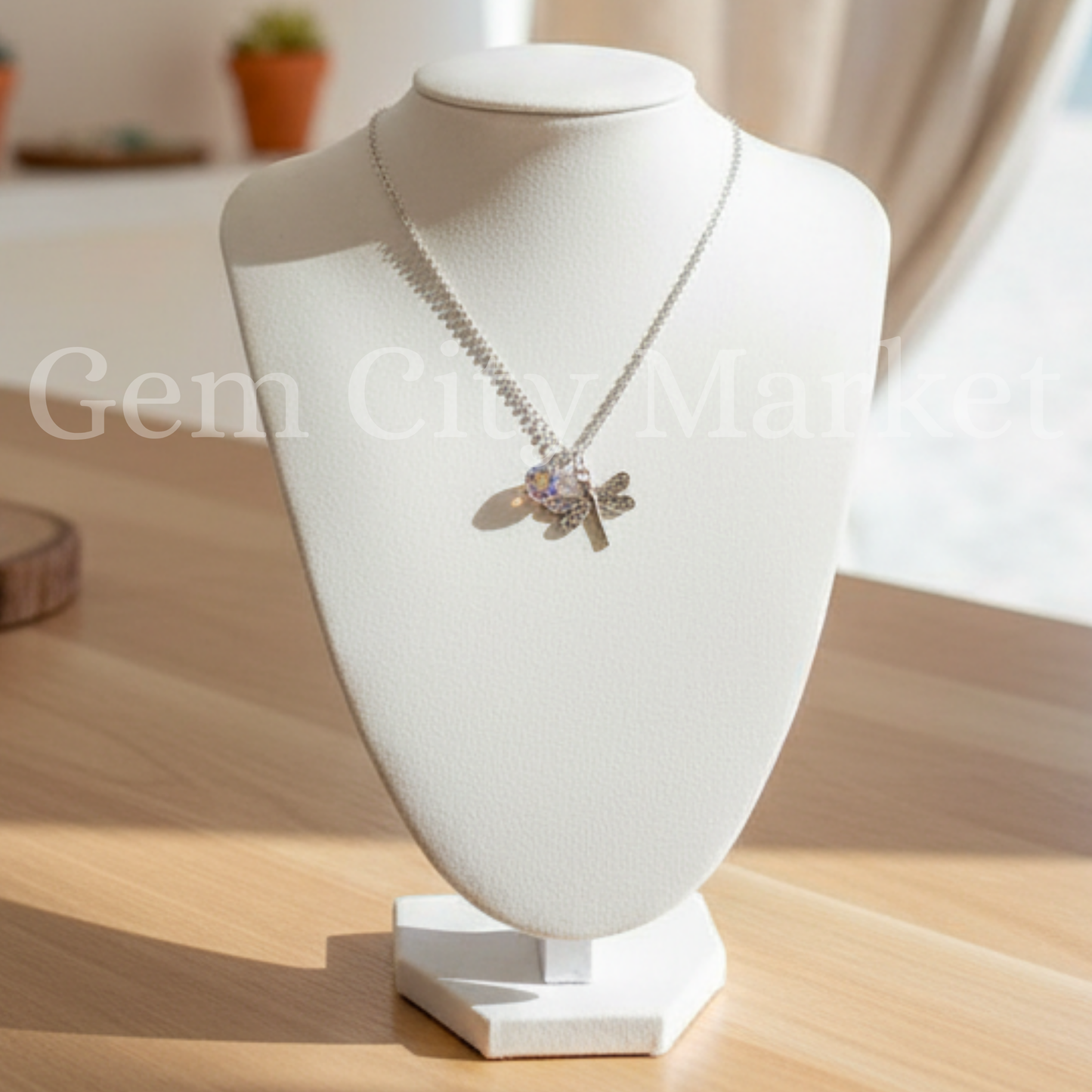 Crystal and Dragonfly Charm Necklace N009/N010