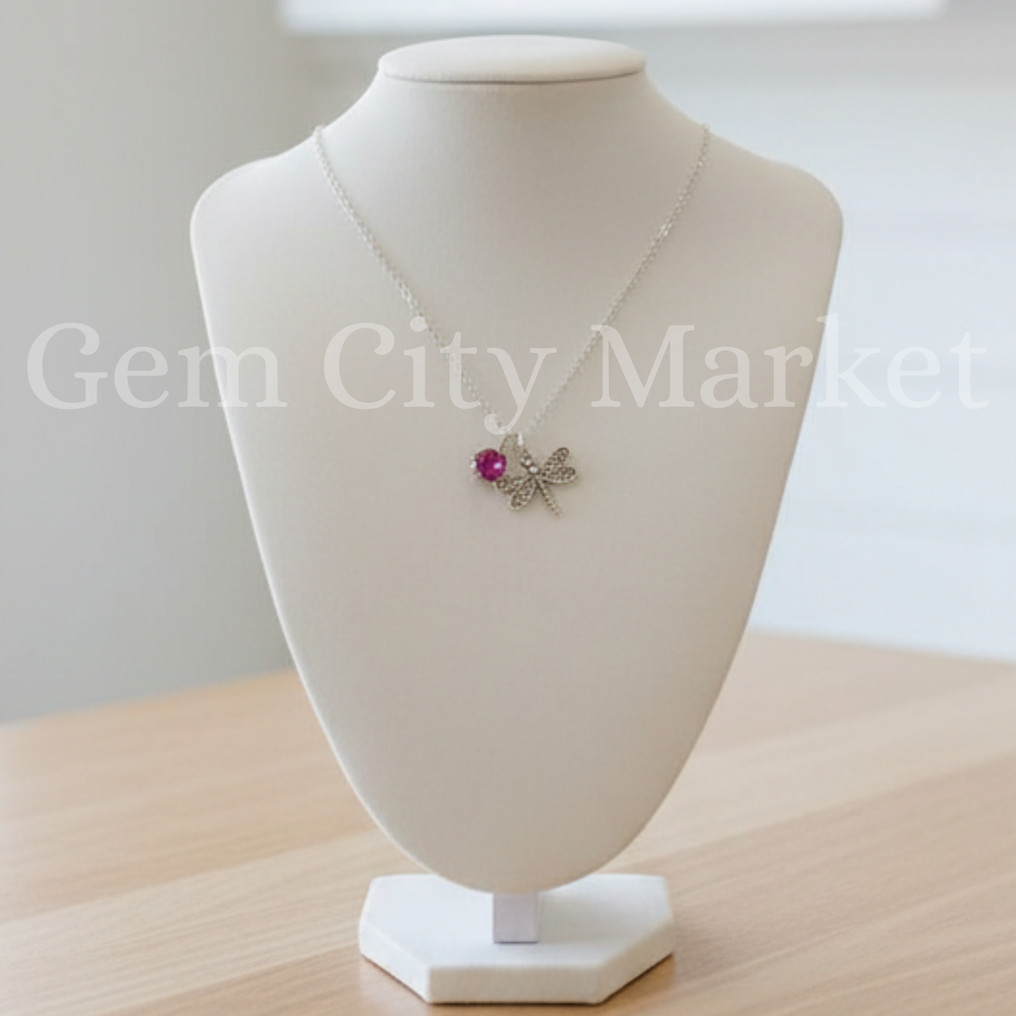 Crystal and Dragonfly Charm Necklace N009/N010