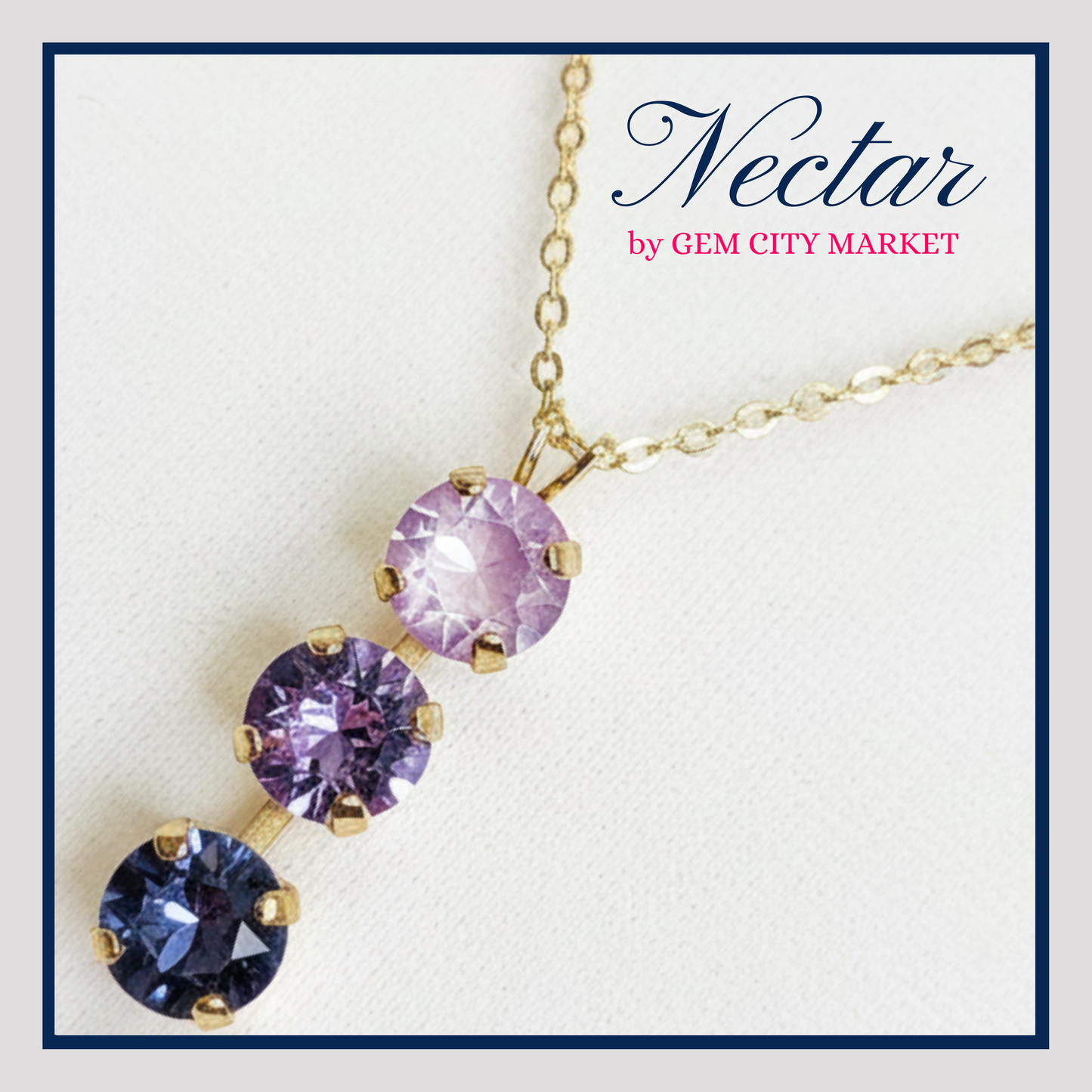 Crystal Trio Necklace (Multiple Colors) N011/N016