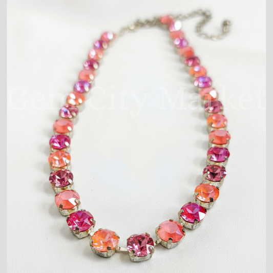 Crystal Necklace - Pink Citrus