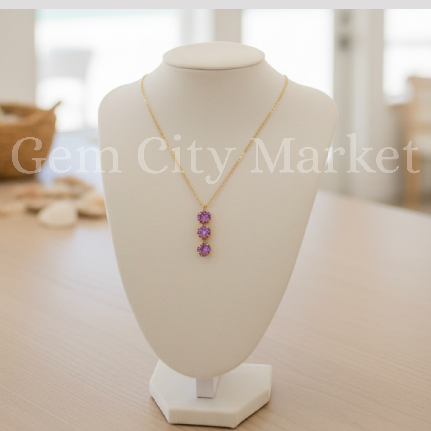 Crystal Trio Necklace (Multiple Colors) N011/N016