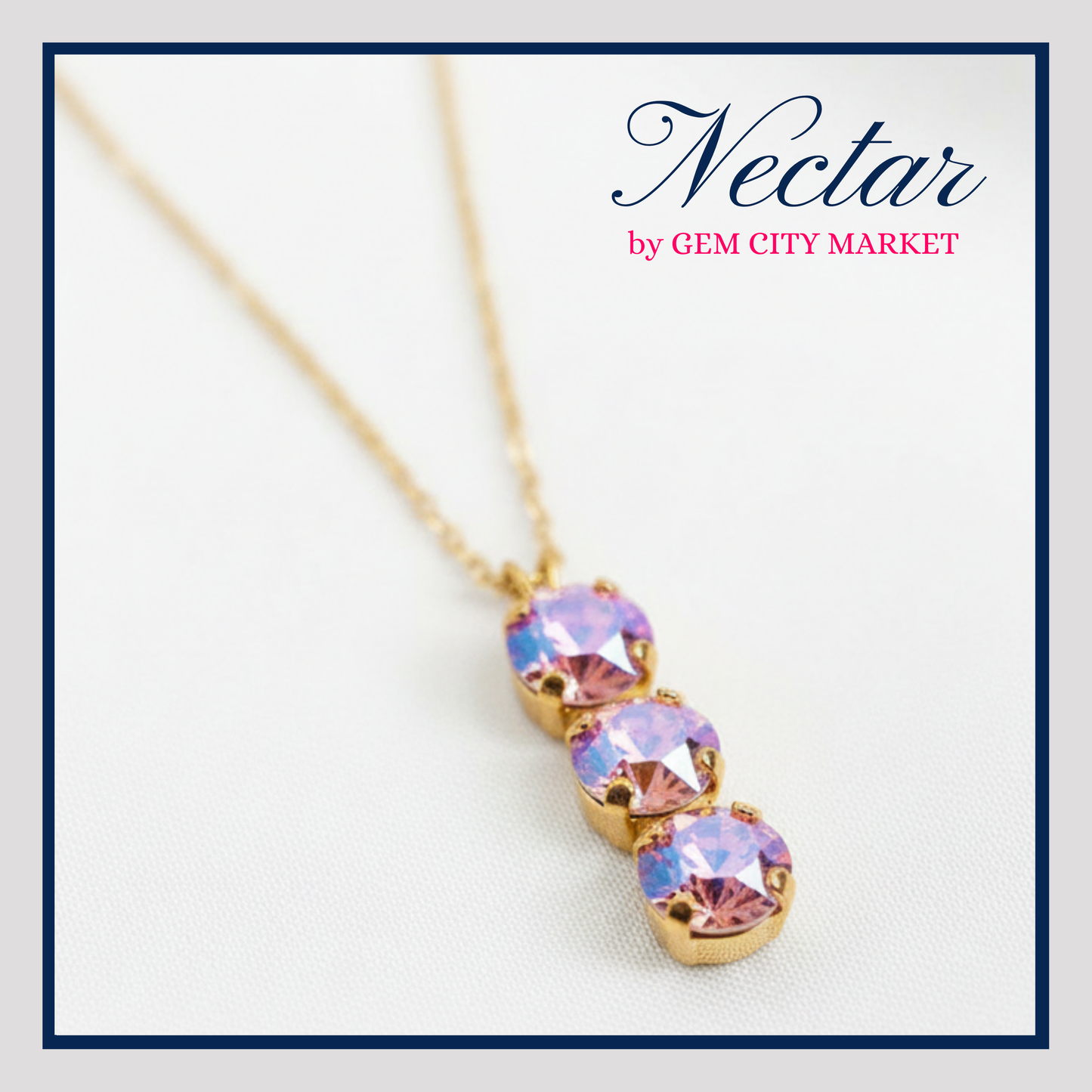 Crystal Trio Necklace (Multiple Colors) N011/N016