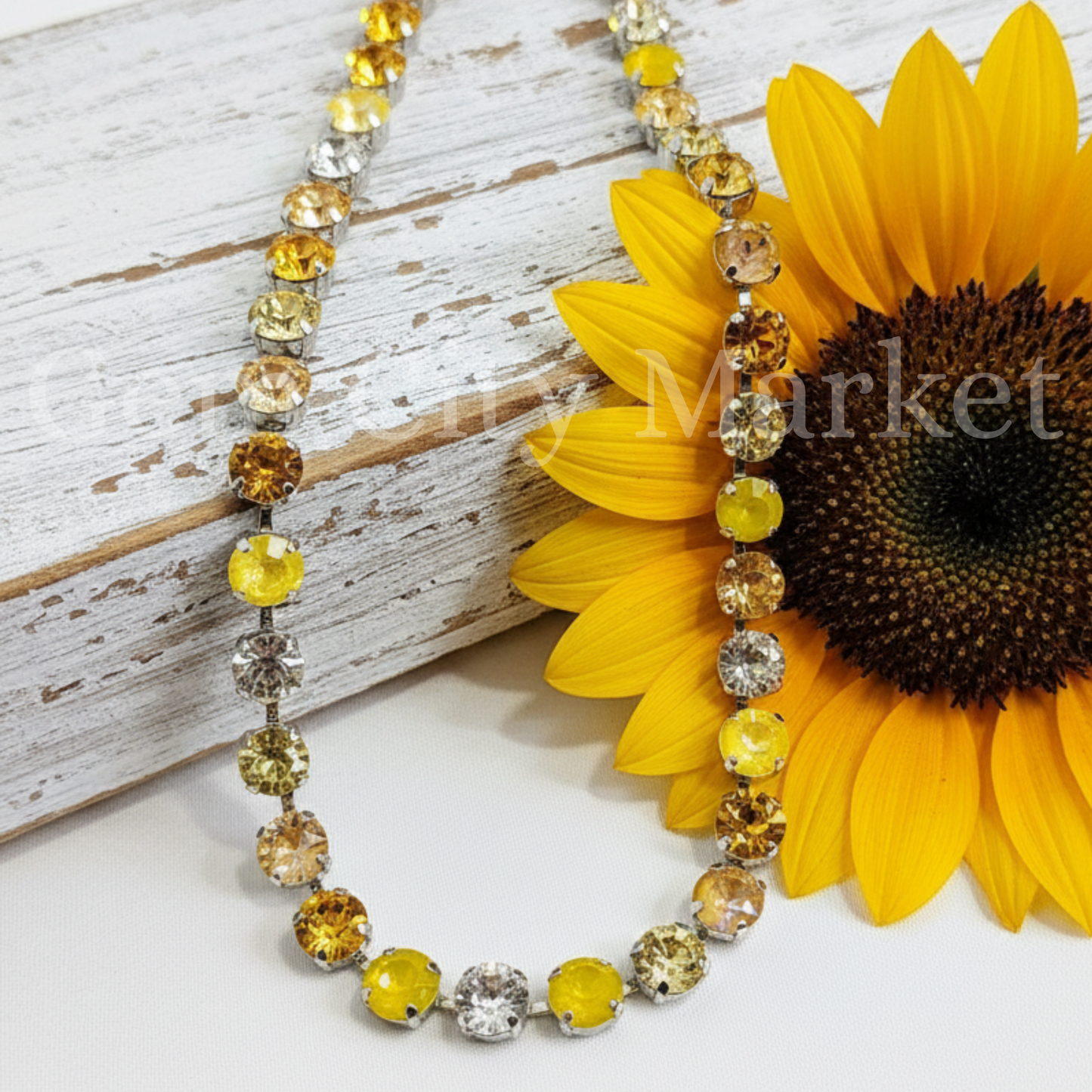 Crystal Necklace - Sunflower N018