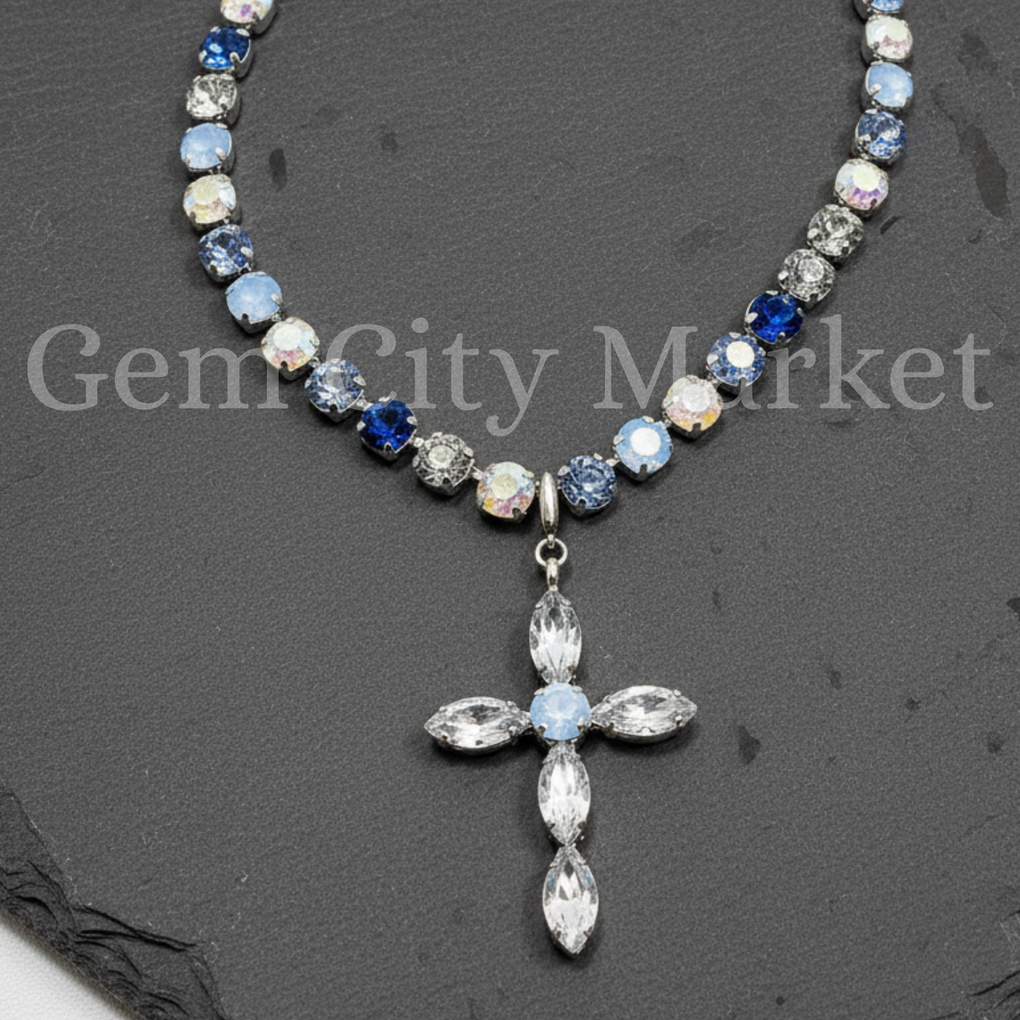 Crystal Necklace - Sapphire Blessing N026
