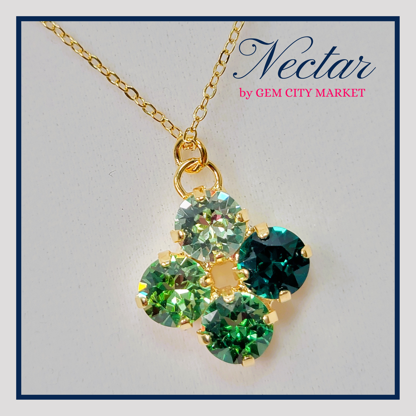 Crystal Necklace - Green Clover Set N035