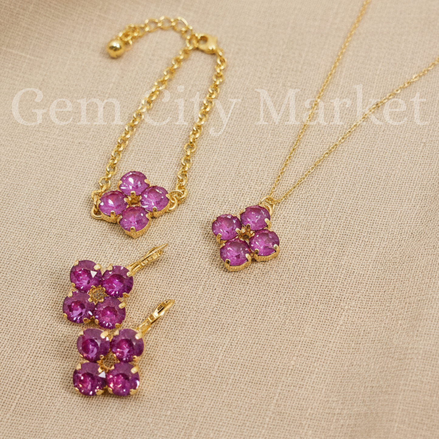 Crystal Set - Purple Clover Set N036