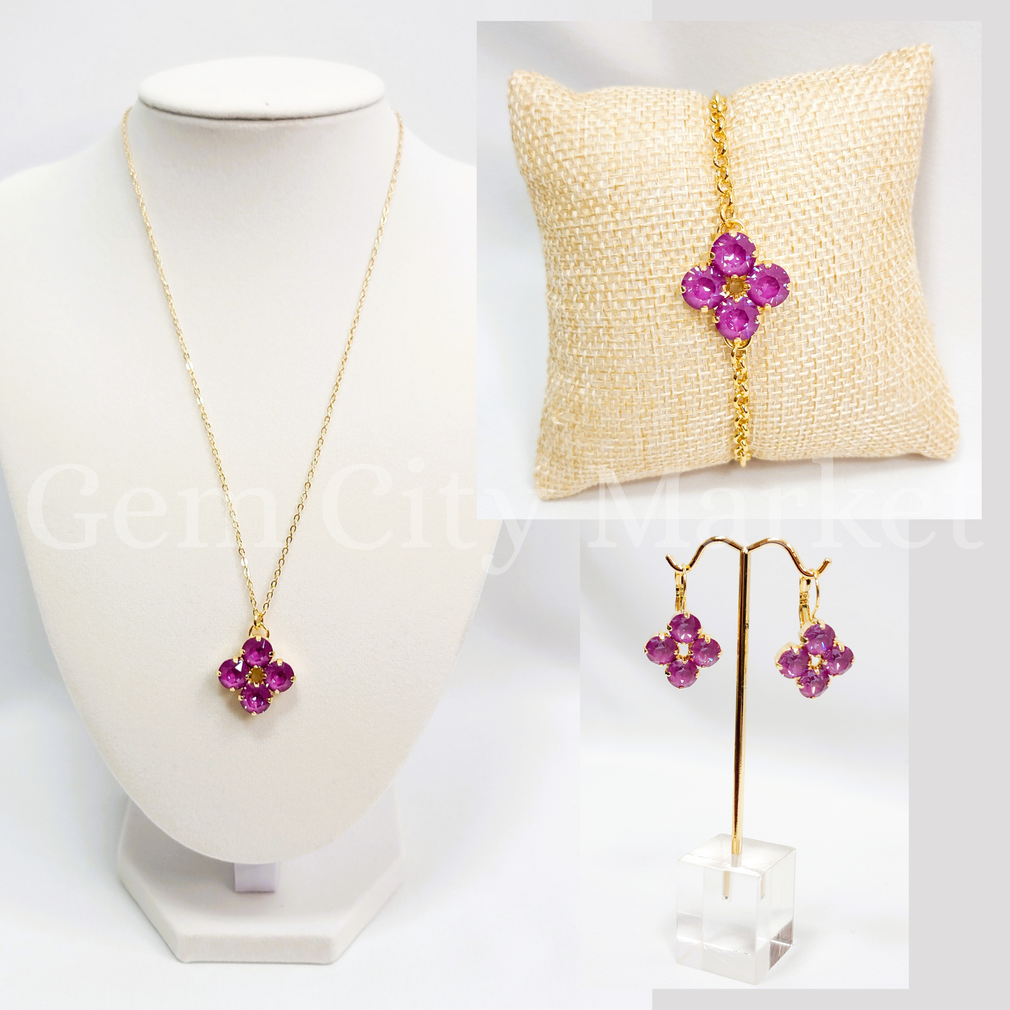 Crystal Set - Purple Clover Set N036