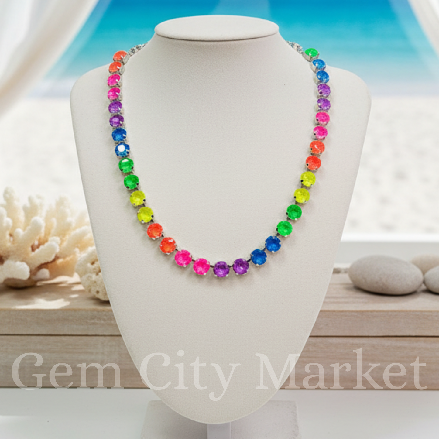 Crystal Necklace - Electric Summer N040