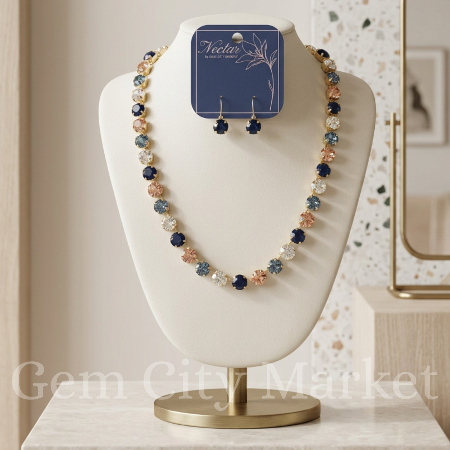 Crystal Necklace - Blue Ridge Gold N043