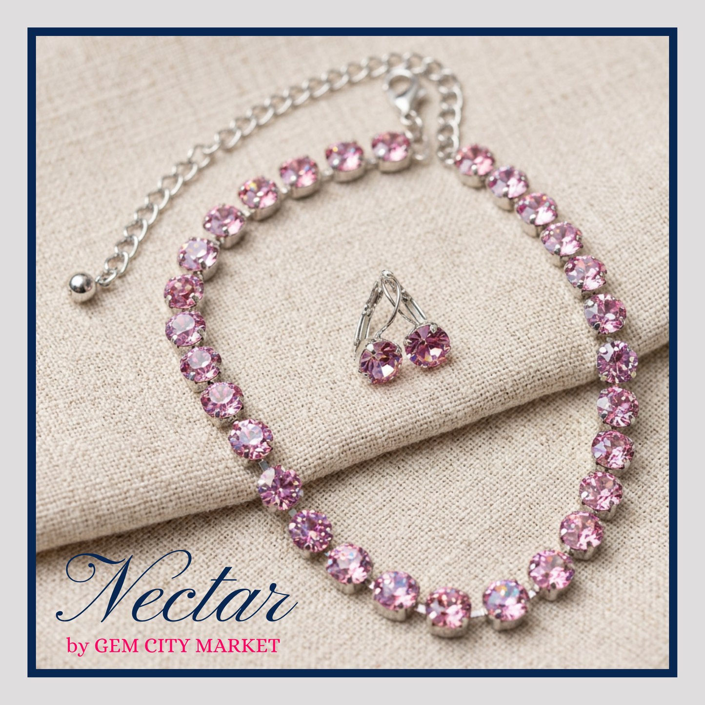 Crystal Necklace - Rose Moonlight N045