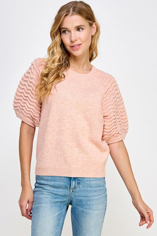 Puff Sleeve Sweater Top