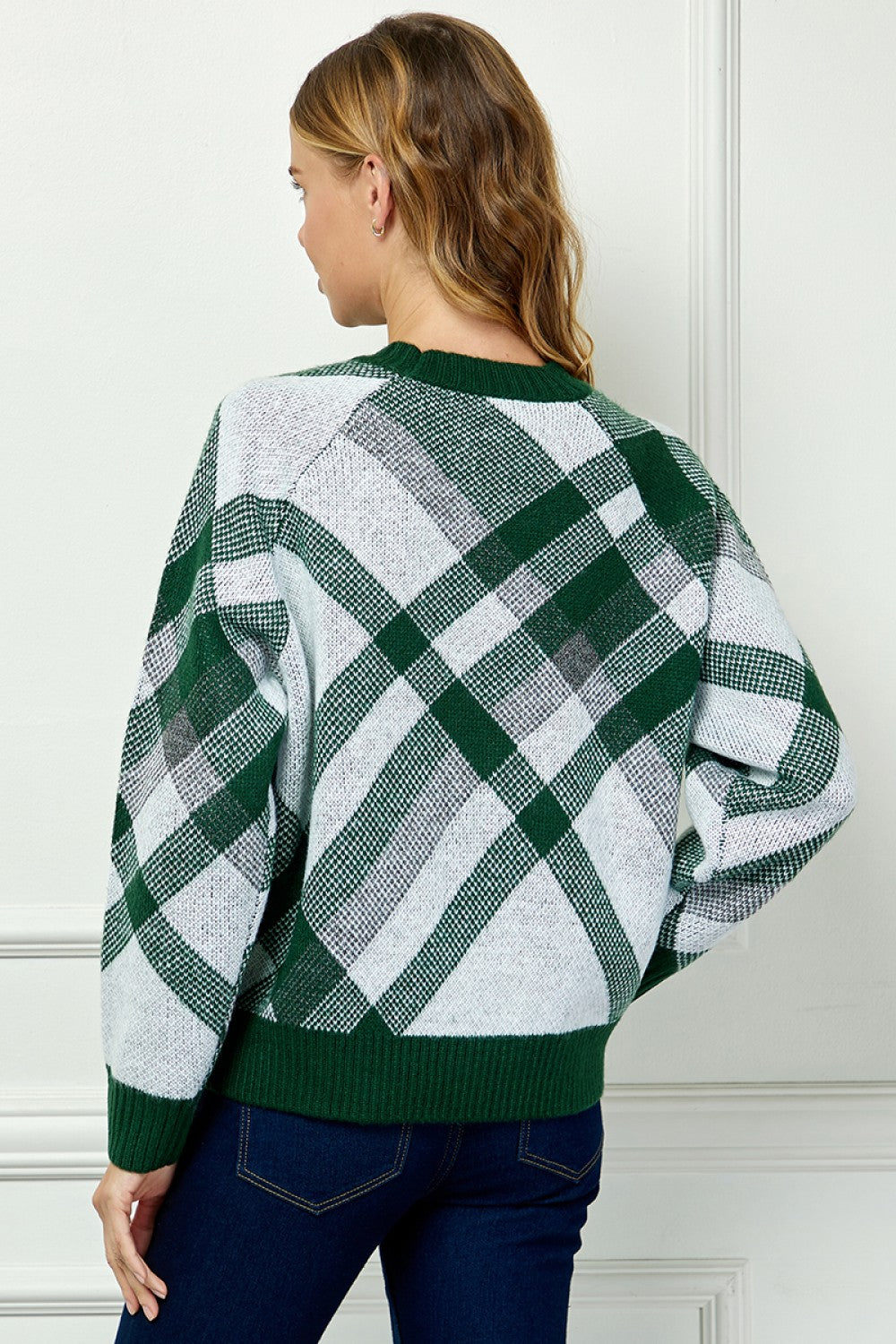 Long Sleeve Jacquard Sweater Top