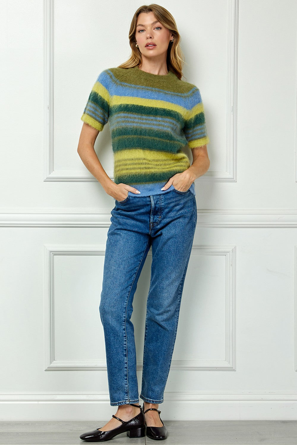 Fuzzy Short Sleeve Sweater