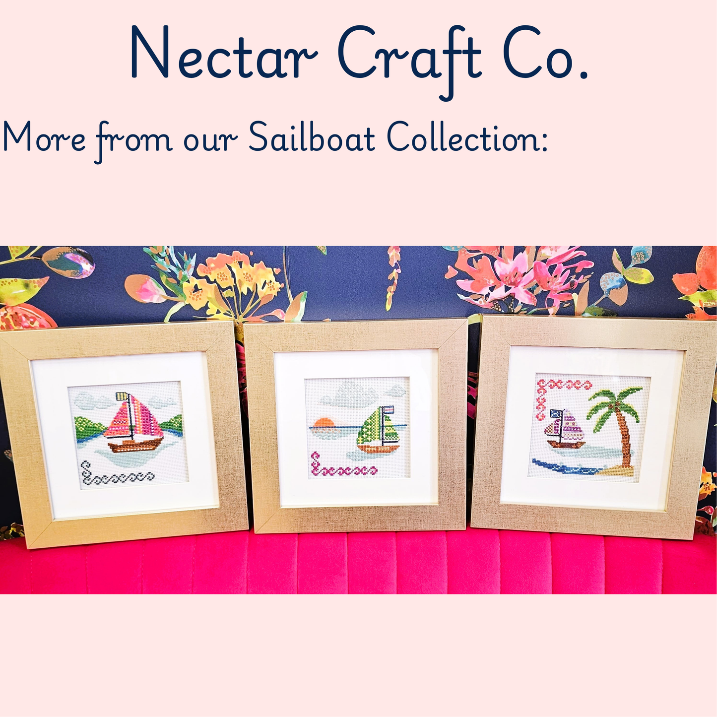 Cross Stitch Kit - Green Sailboat