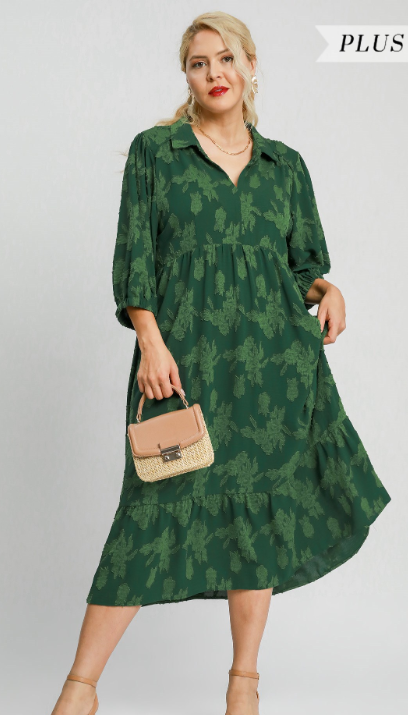 Floral Burnout Midi Dress