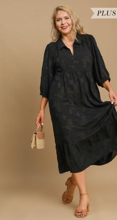 Floral Burnout Midi Dress