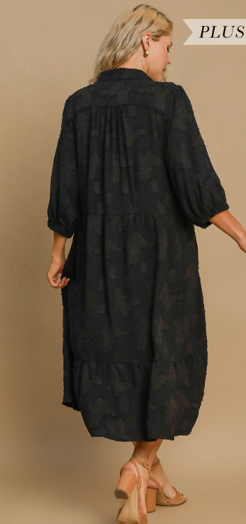 Floral Burnout Midi Dress