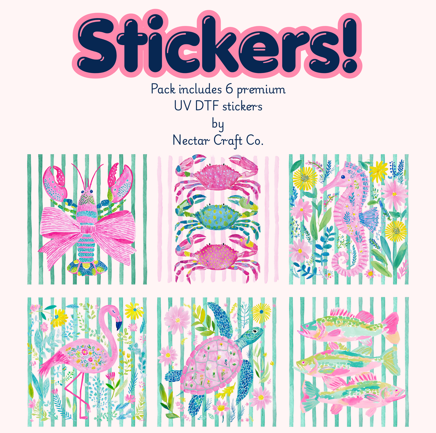 Sticker Pack - Pastel Sealife
